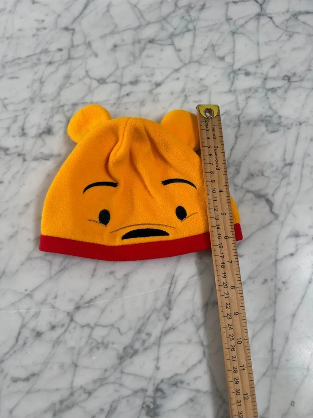 Pooh Fleece Beanie Red Trim Kid